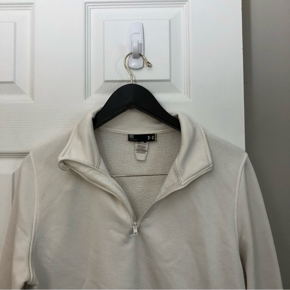Under Armour Women's Delma 1/4 Zip Fleece Cold Outerlayer Pullover in White M - Picture 5 of 16